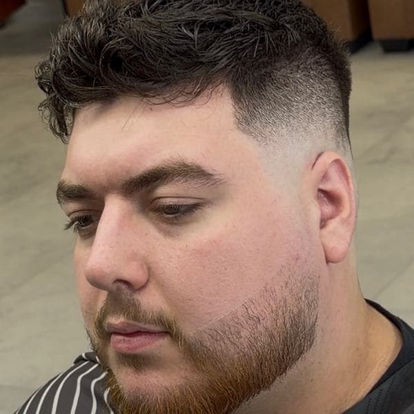 Skin fade with a clean line-up