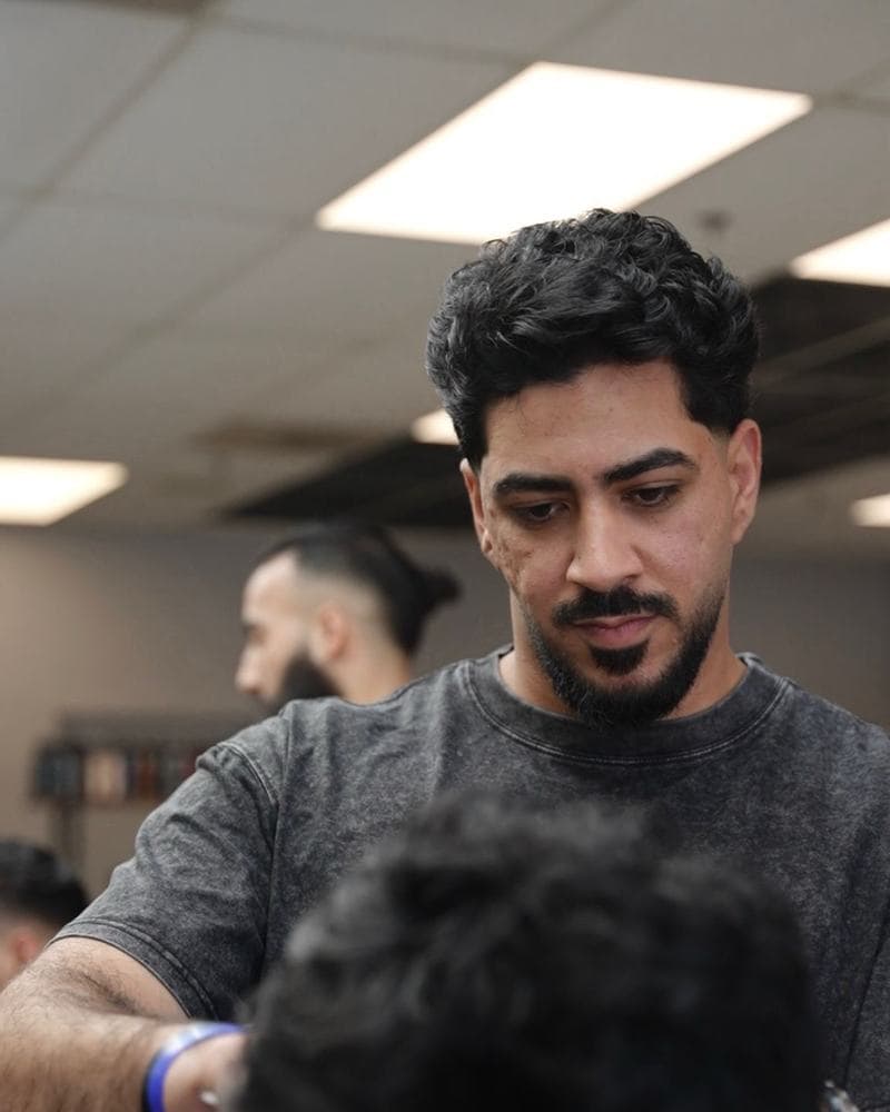 Barber at work